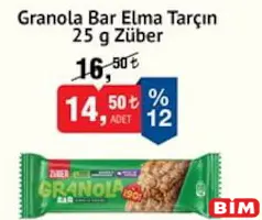 ZÜBER GRANOLA BAR ELMA TARÇIN 25 G ZÜBER GRANOLA BAR ELMA TARÇIN 25 G